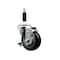 Service Caster 3.5'' Black Poly Swivel 7/8'' Expanding Stem Caster with Brake SCC-EX20S3514-PPUB-BLK-TLB-78 - alternate 1